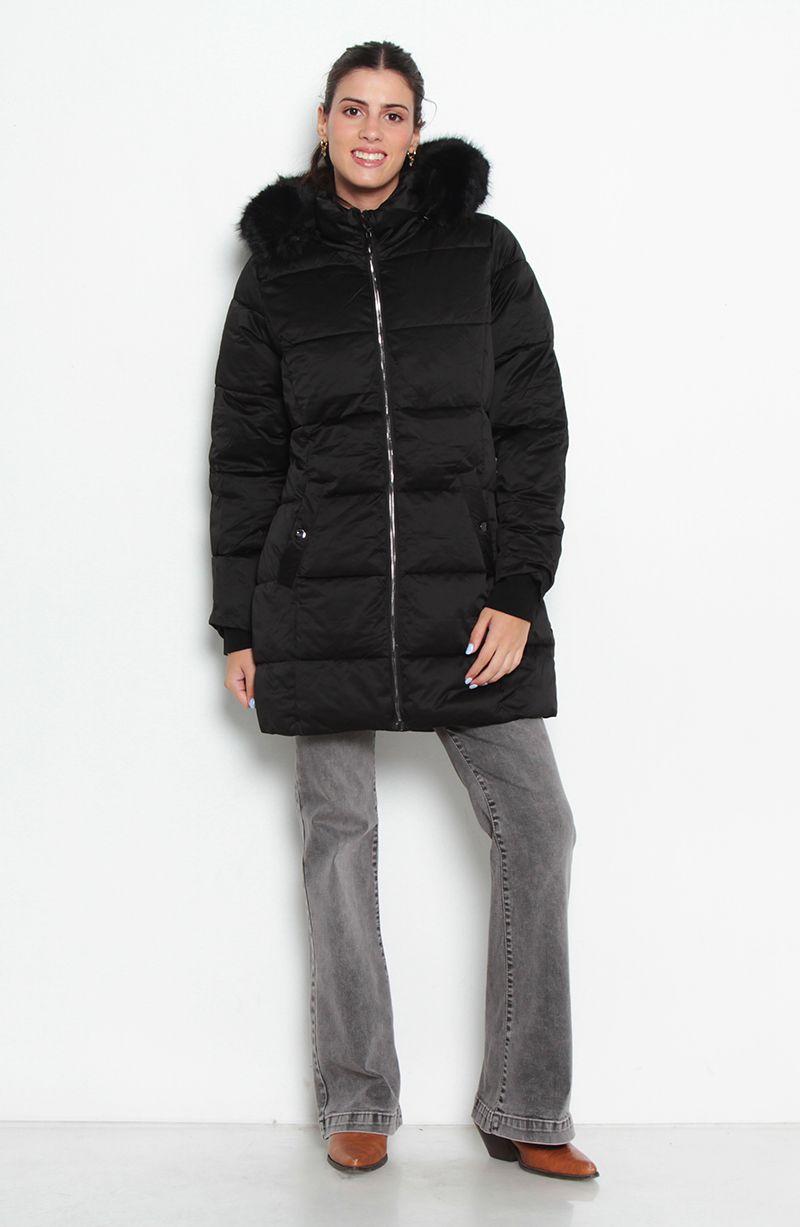 Parka Manga Larga Con Capucha Y Cierre  En Delantero-7