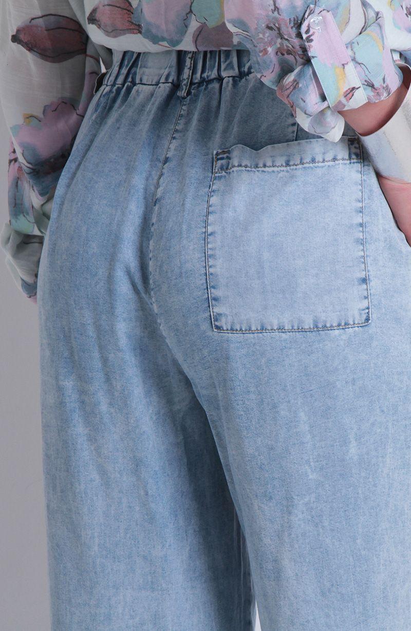 Pantalon Tencel Wide Leg Tiro Alto Pretina Basica 1 Boton-5