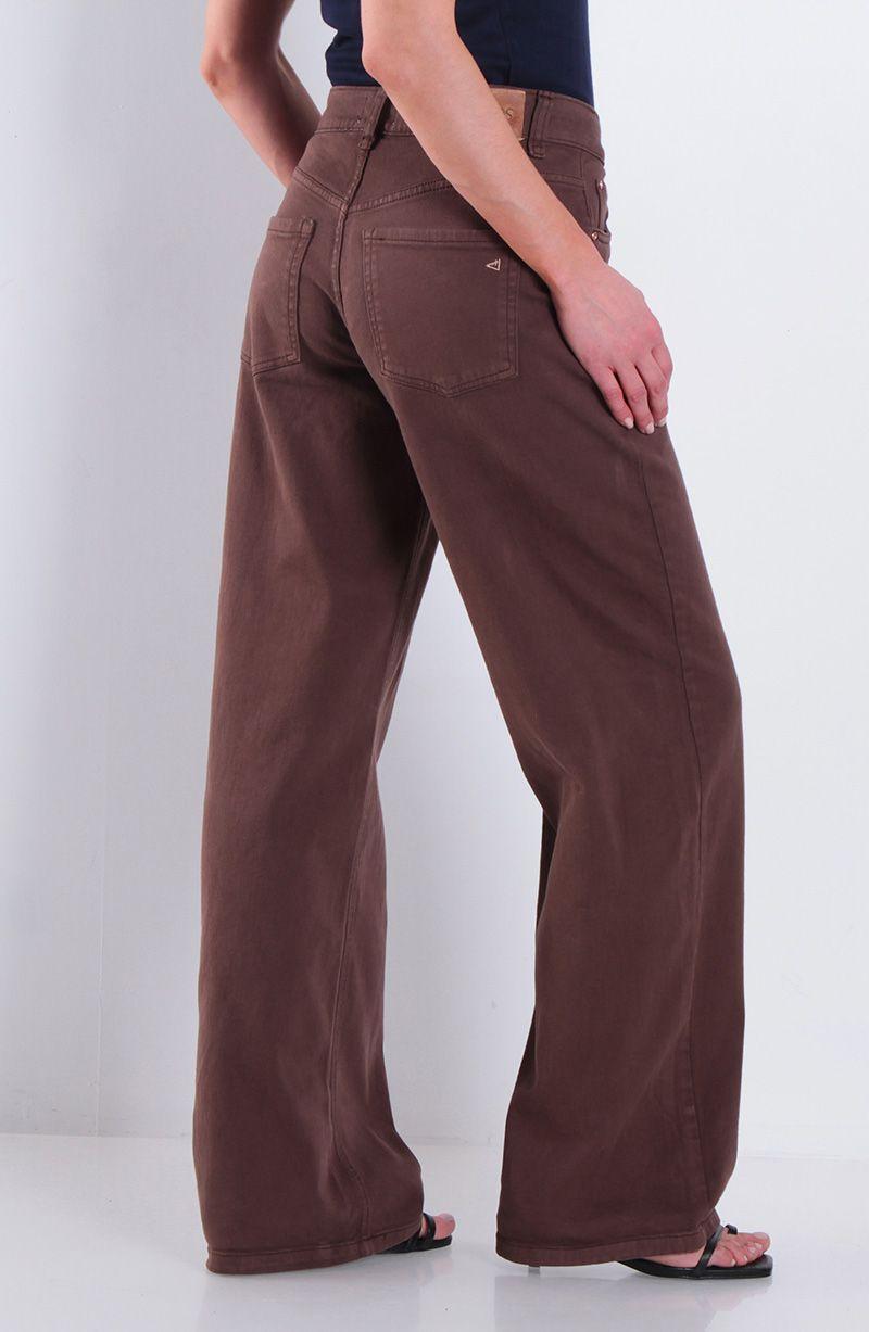 Jeans Wide Leg Tiro Alto  Pretina Basica 1 Boton-2