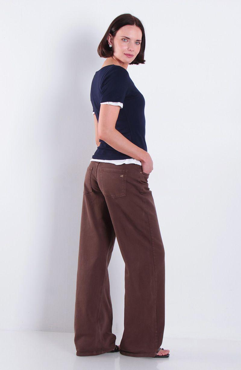Jeans Wide Leg Tiro Alto  Pretina Basica 1 Boton-3