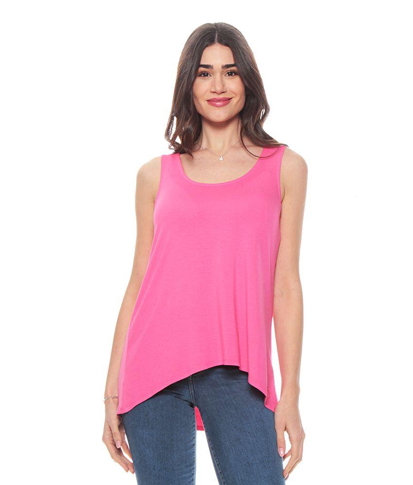 Polera Sin Manga Solida Escote Redondo-0