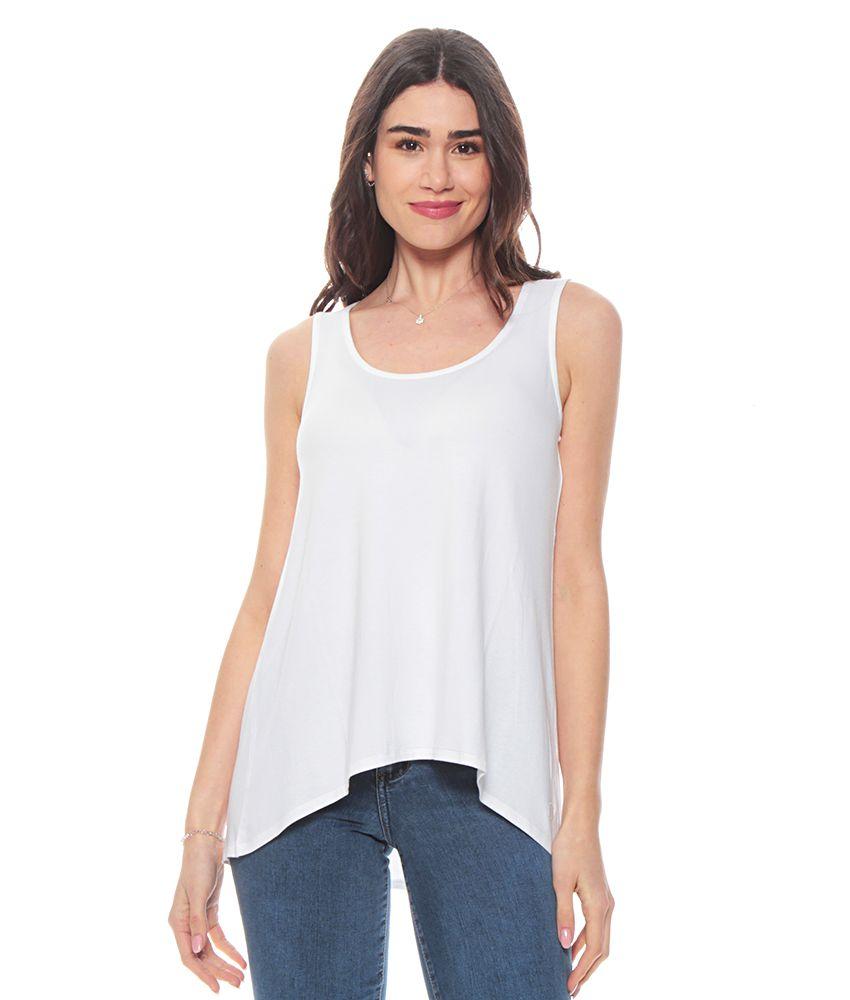 Polera Sin Manga Solida Escote Redondo-0