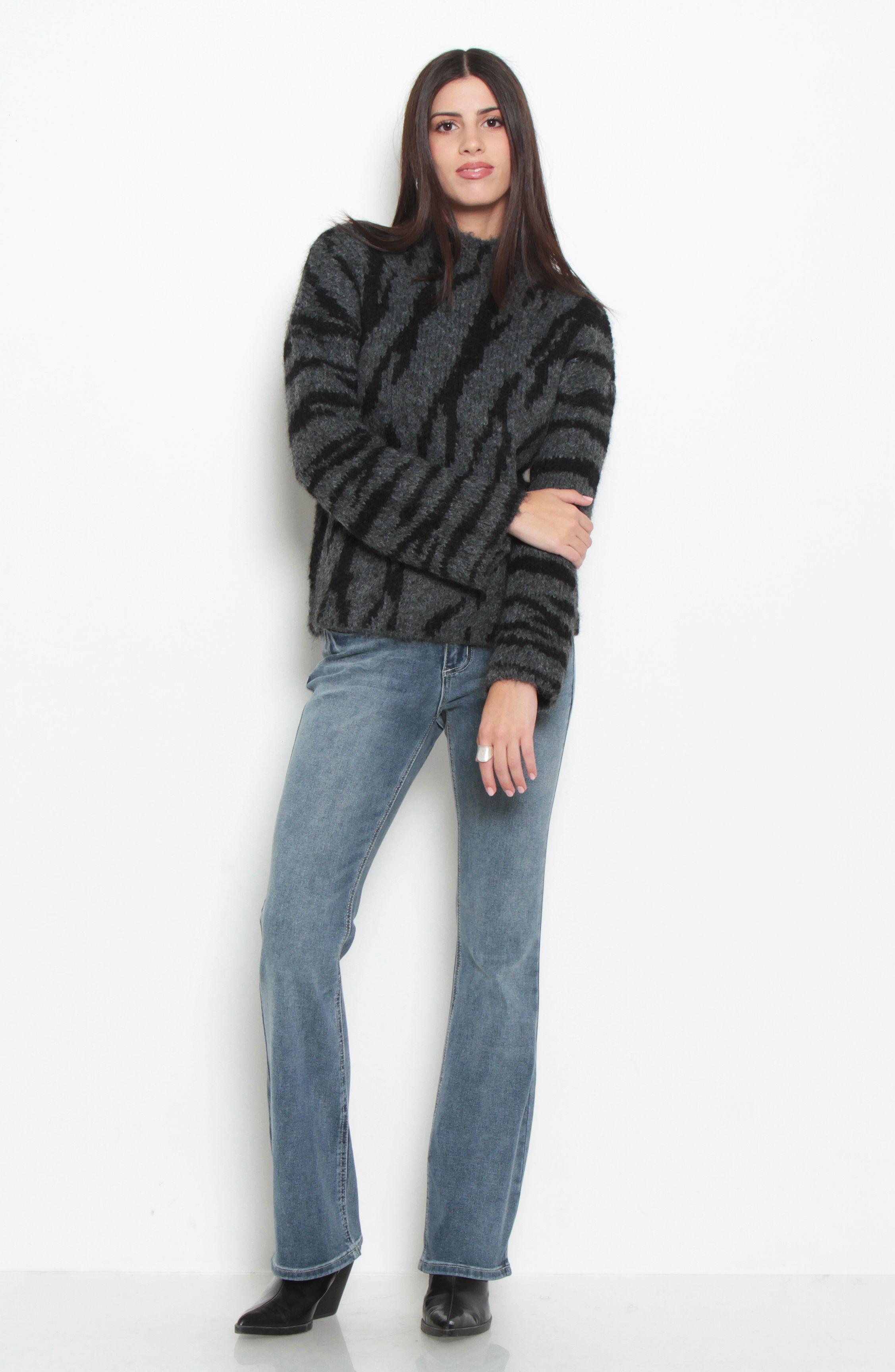 Sweater Animal Print Manga Larga    Cuello Alto-6