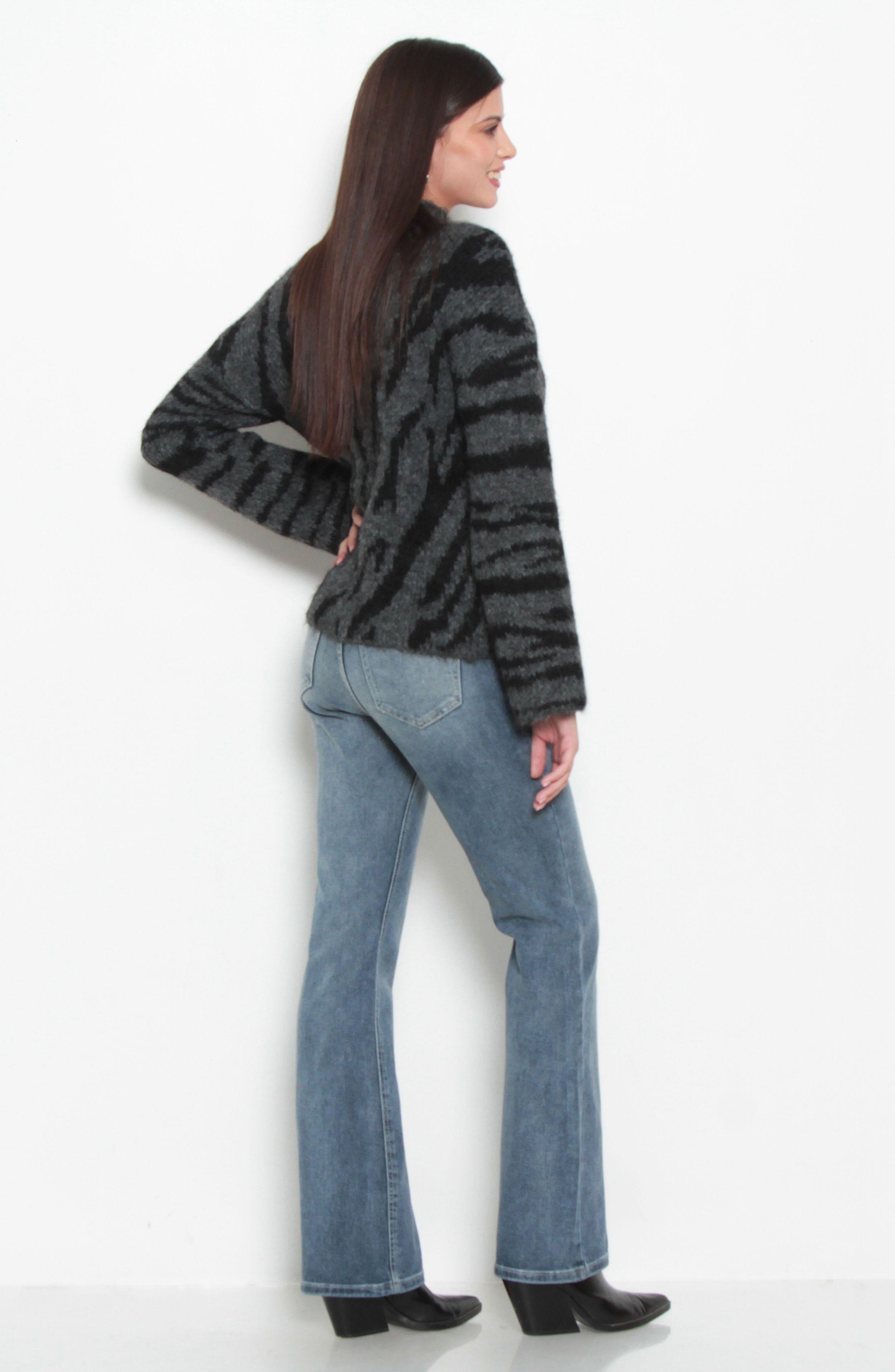 Sweater Animal Print Manga Larga    Cuello Alto-7