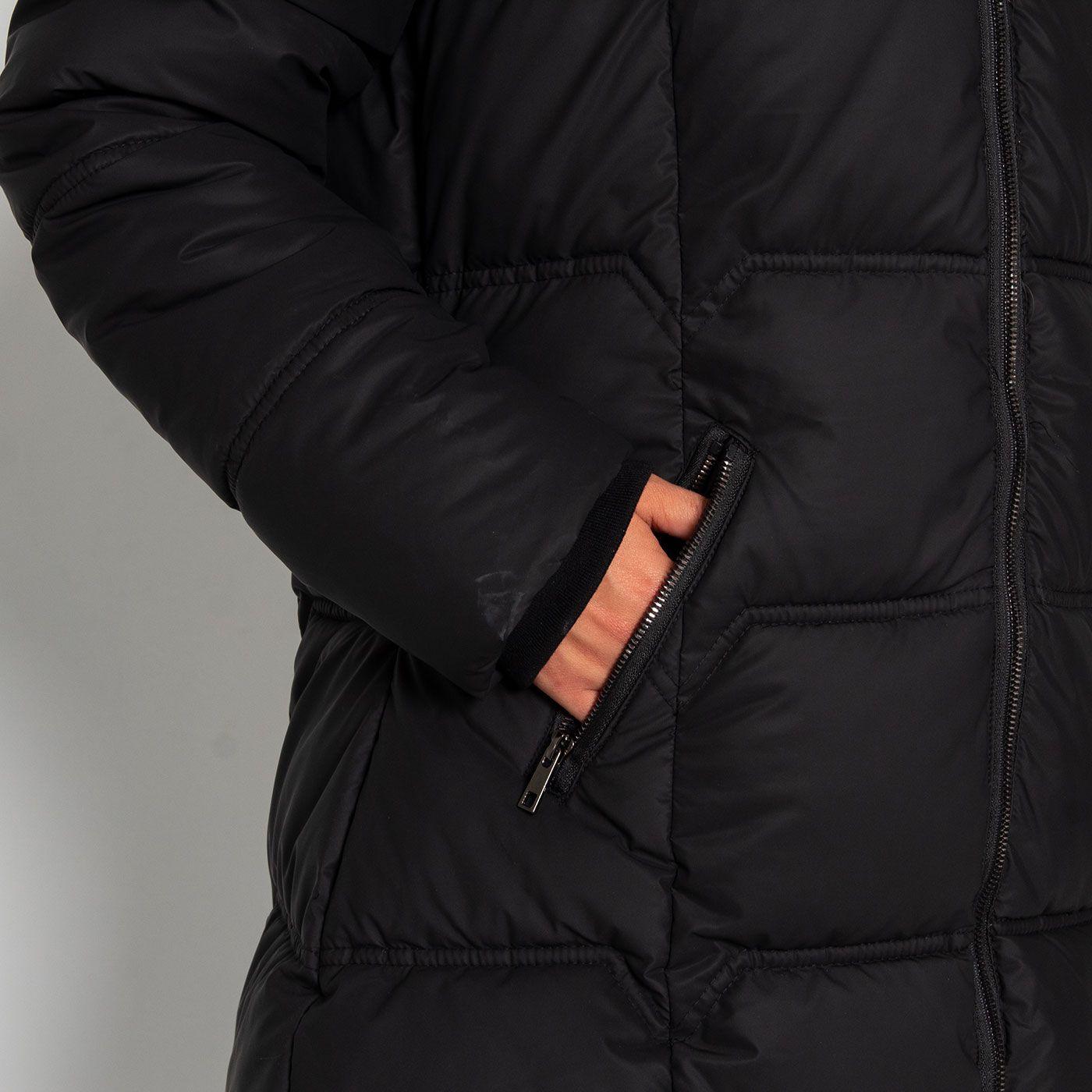 Parka Larga Manga Larga Capucha   Piel Sintetica-2