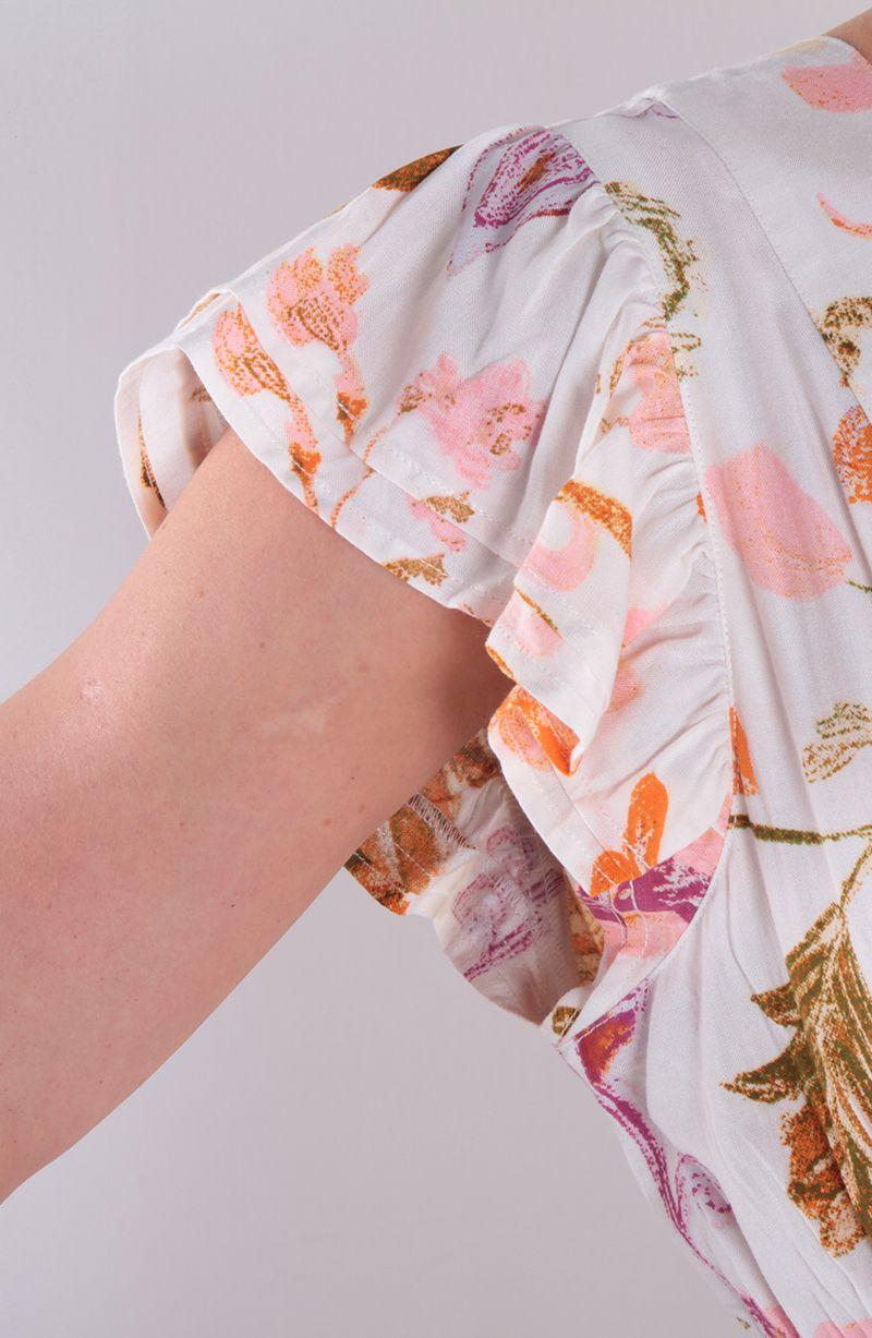 Vestido Estampado Manga Corta Escote V-4