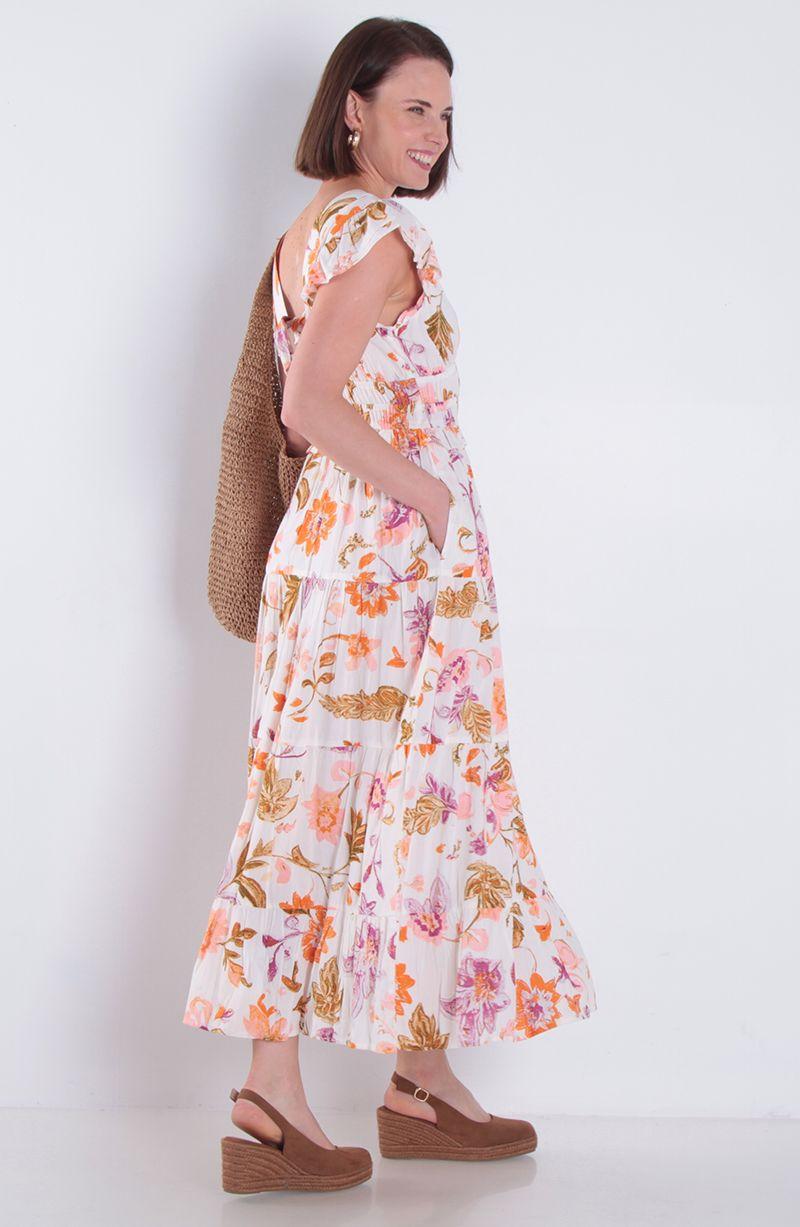 Vestido Estampado Manga Corta Escote V-7