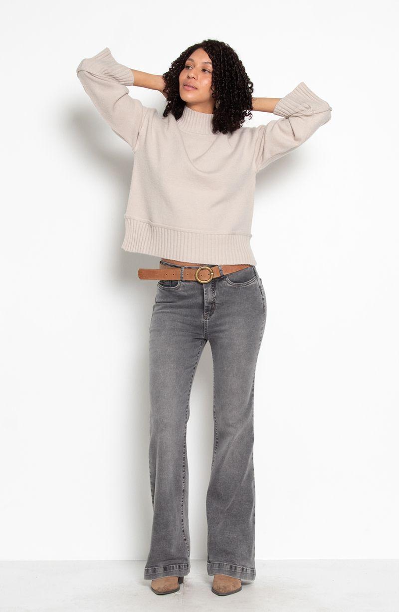 Sweater Manga   Larga Cuello Alto-4