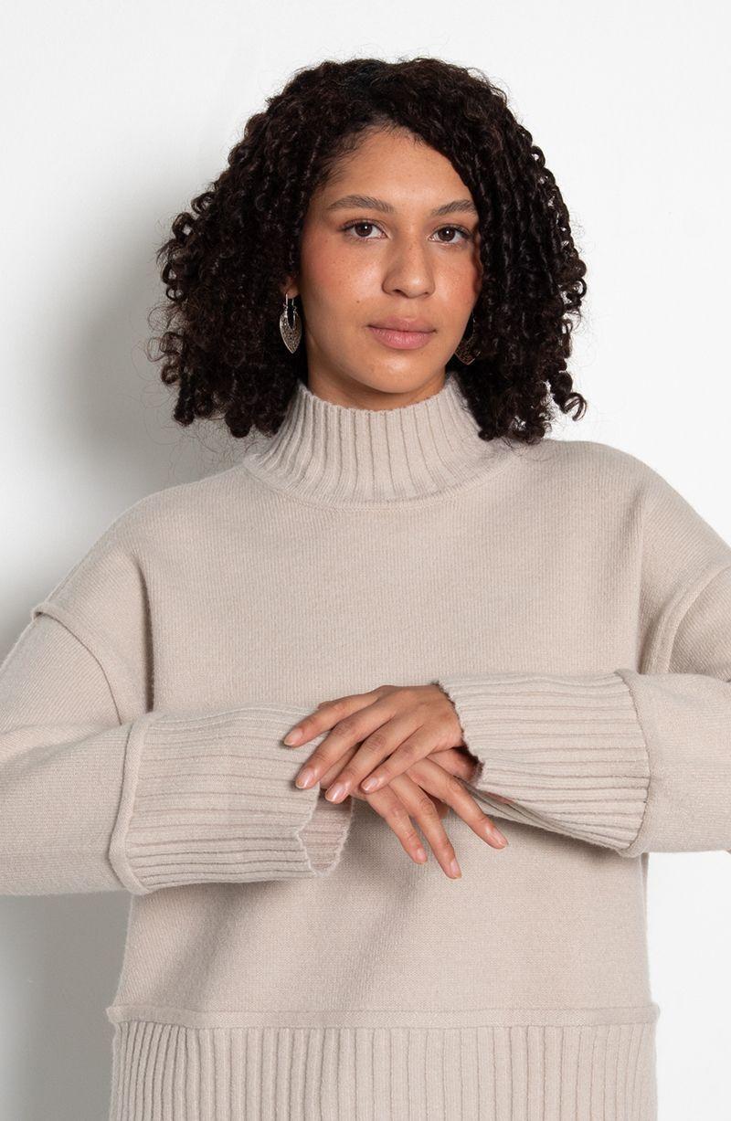 Sweater Manga   Larga Cuello Alto-5