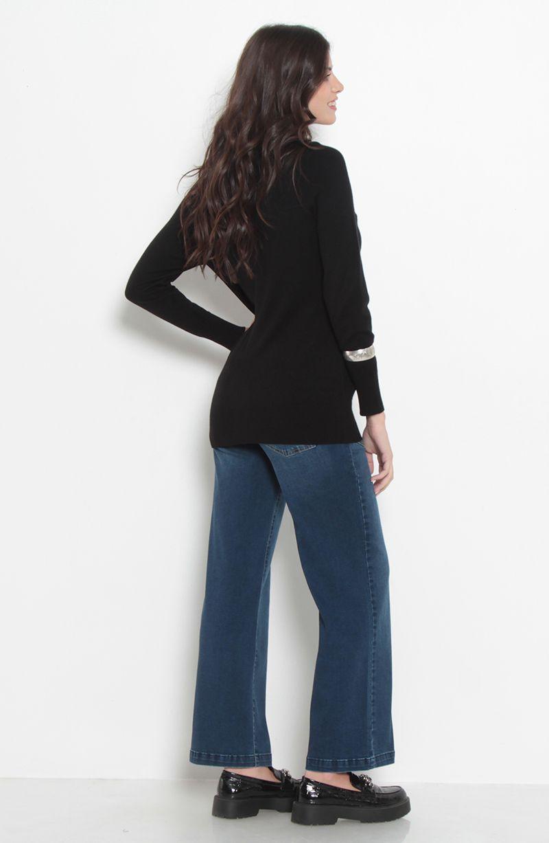 Sweater Manga   Larga Cuello Alto-3