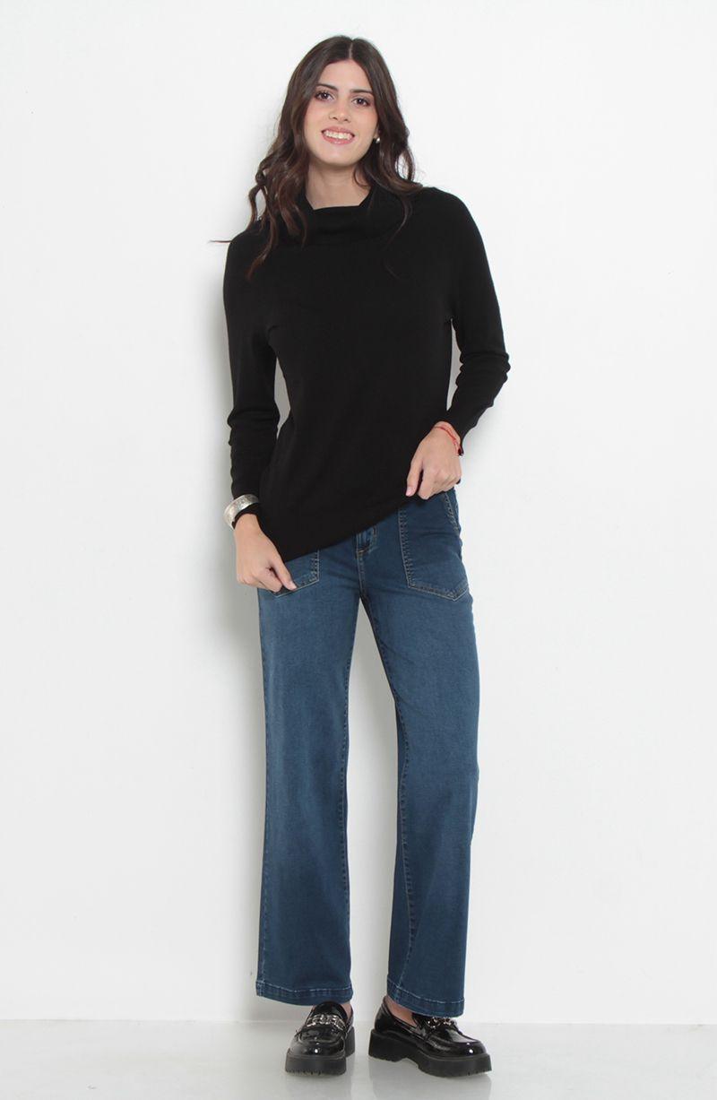 Sweater Manga   Larga Cuello Alto-5