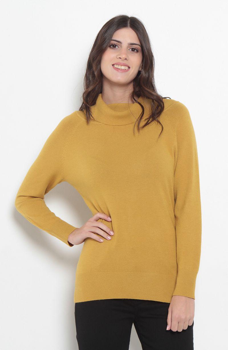 Sweater Manga   Larga Cuello Alto-0