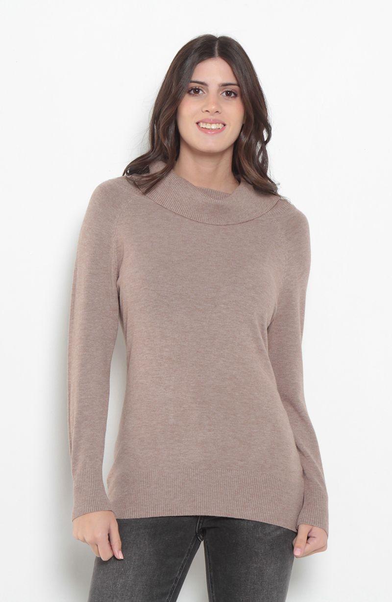 Sweater Manga   Larga Cuello Alto-0