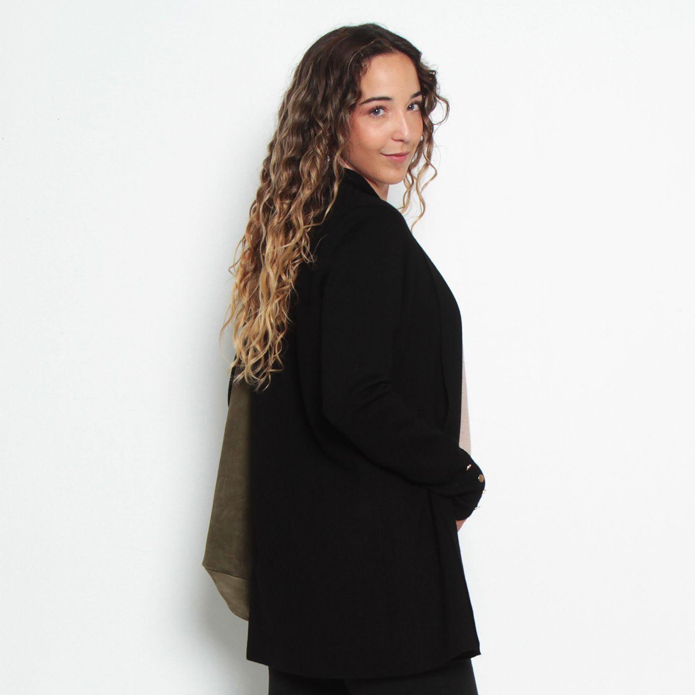 Chaleco Manga Larga  Con   Botones En Los Punos-4