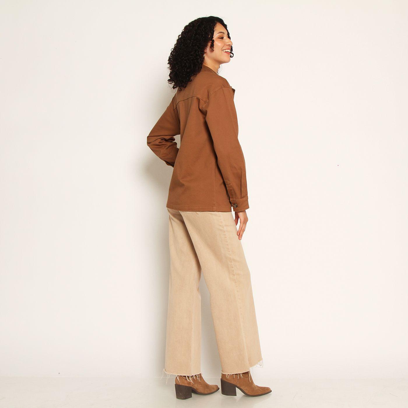 Chaqueta Manga Larga Gabardina Con Bolsillos Y Cuello-8