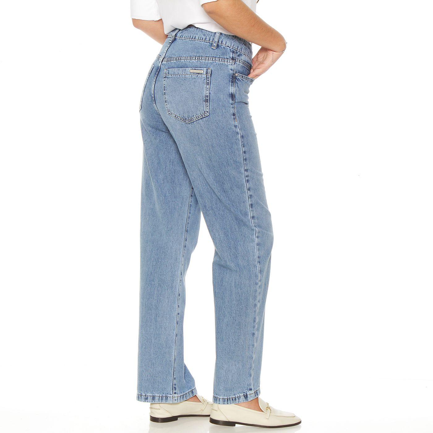 Jeans Recto Tiro  Alto  Pretina Basica 1 Boton-1