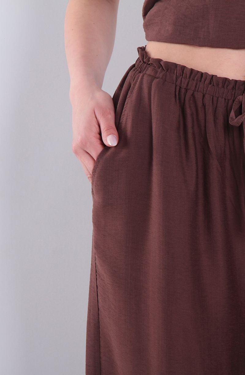 Pantalon Wide Leg Tiro Alto Pretina Media Elasticada-2