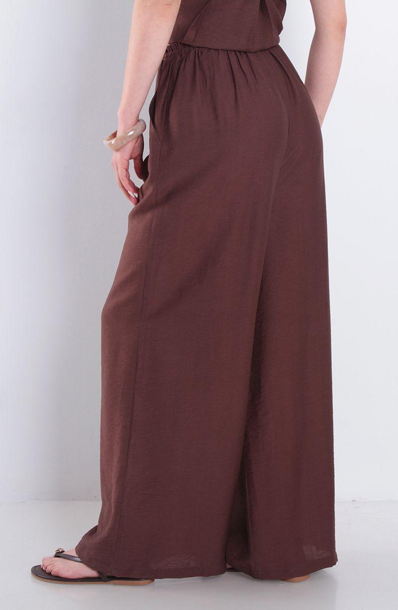 Pantalon Wide Leg Tiro Alto Pretina Media Elasticada-5