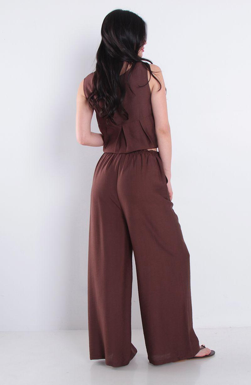 Pantalon Wide Leg Tiro Alto Pretina Media Elasticada-6