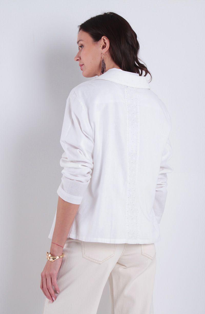 Blazer Manga Larga  Embroidery Con Bolsillo-7