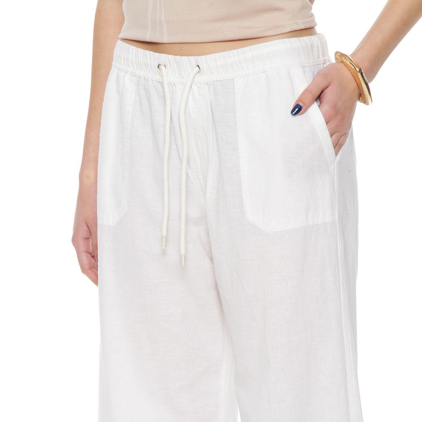 Pantalon Crop  Lino Tiro Alto Pretina Elasticada-2