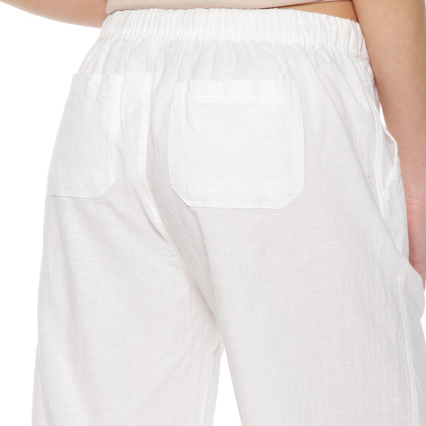 Pantalon Crop  Lino Tiro Alto Pretina Elasticada-5