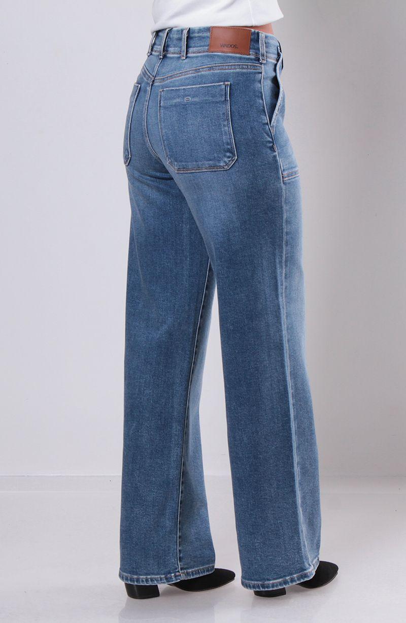 Jeans Recto Tiro Alto Pretina Media 2   Botones-6