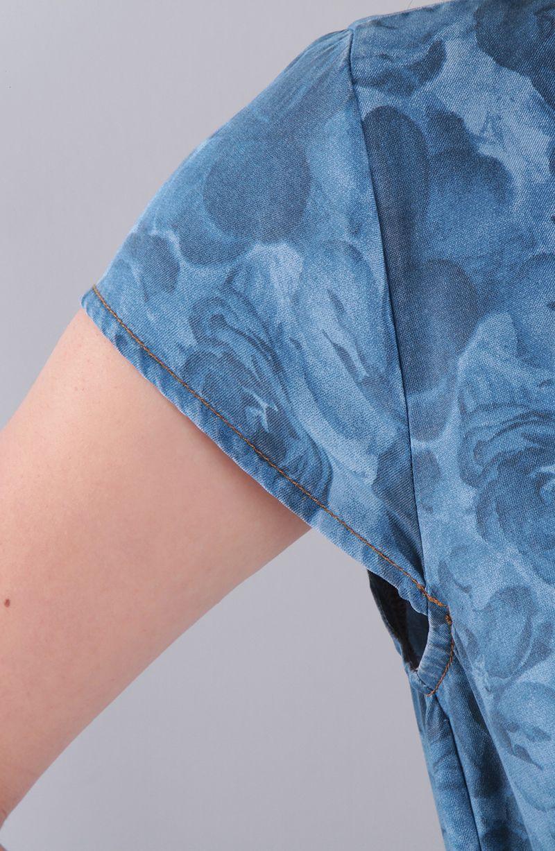 Vestido Manga Corta Lyocell Estampado Escote V-3