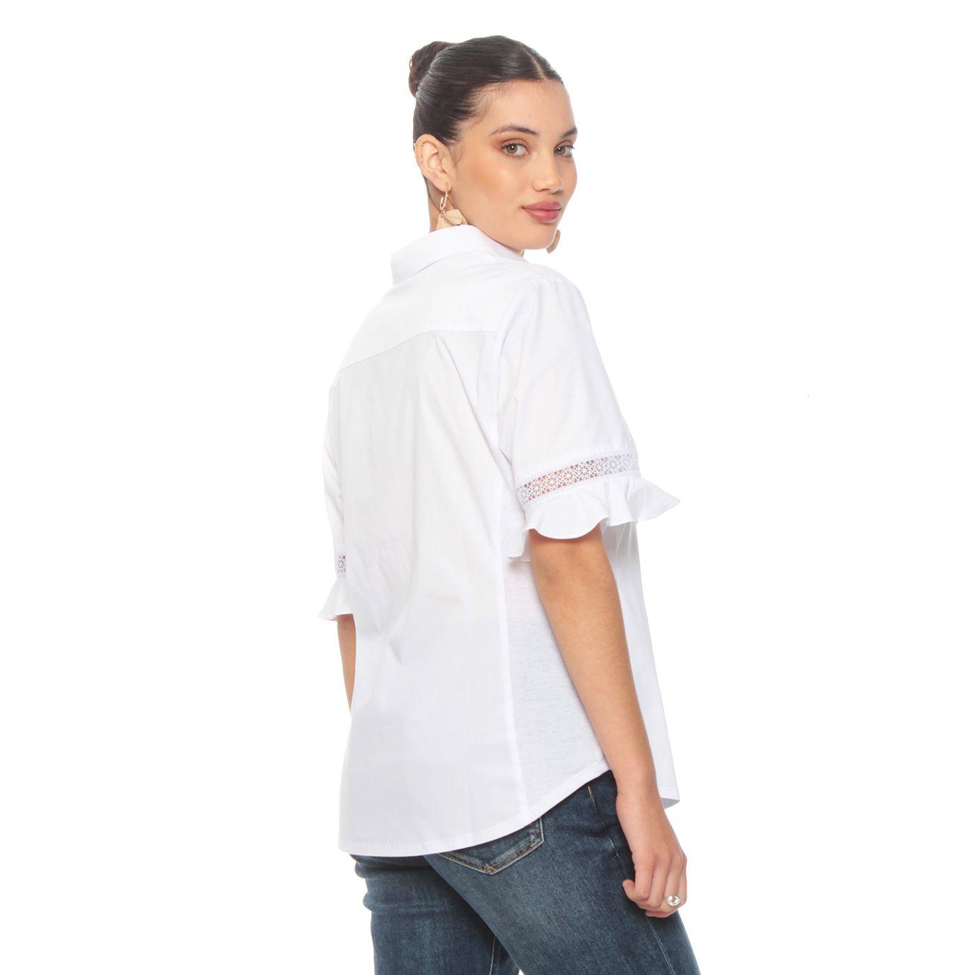 Blusa Manga Corta Con Aplicacion En Manga Y Con Rib En Los Costados-5