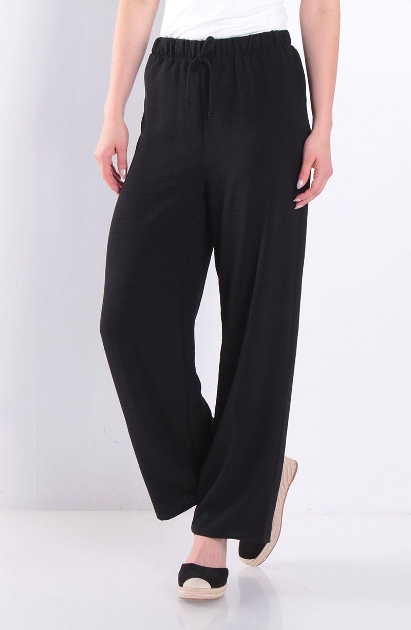 Pantalon Wide Leg Tiro Alto Pretina Elasticada-2