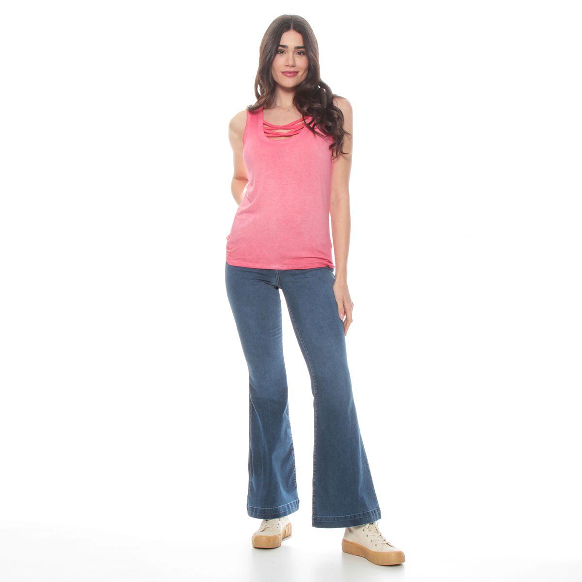 Pack 3 Polera Sin Manga Solida Escote Redondo Con Pabilo Cruzado-8