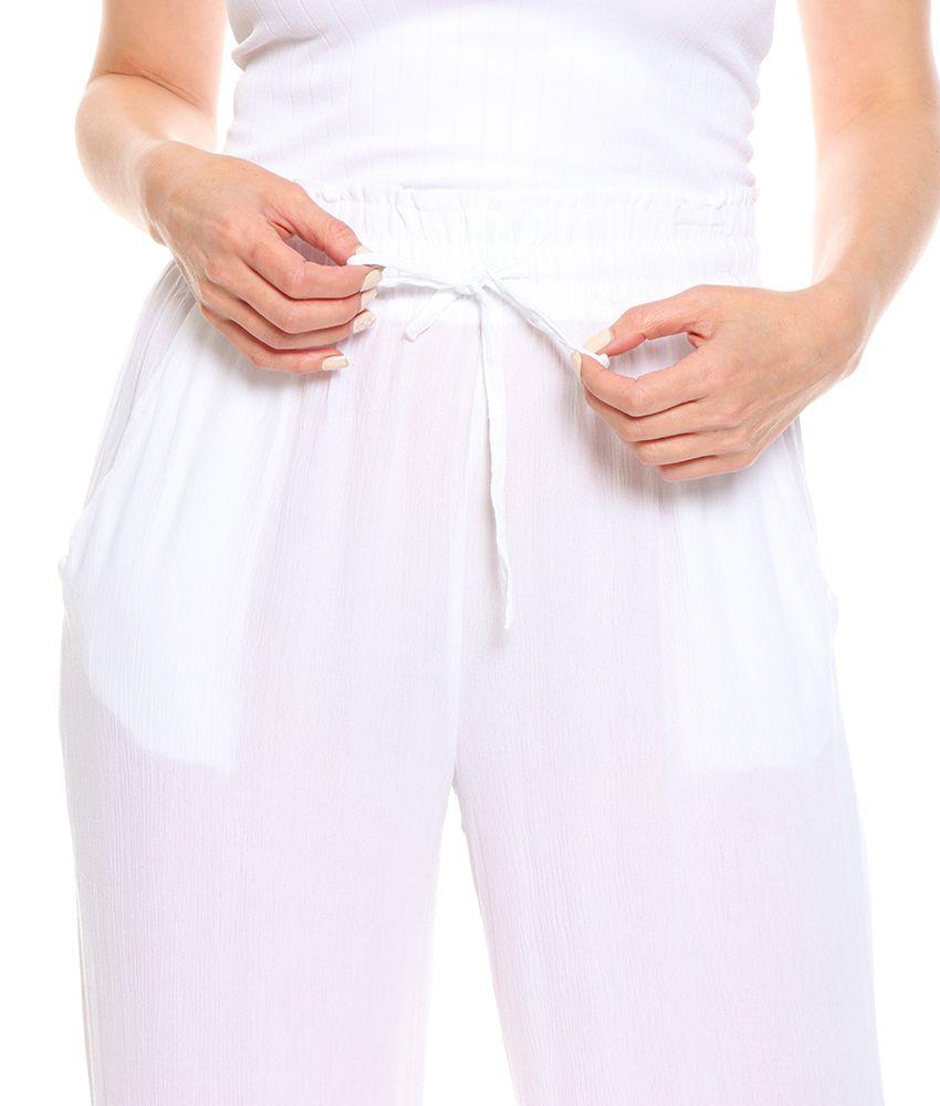 Pantalon Palazzo Solido Bolsillo Delantero Pretina Ajustable-2