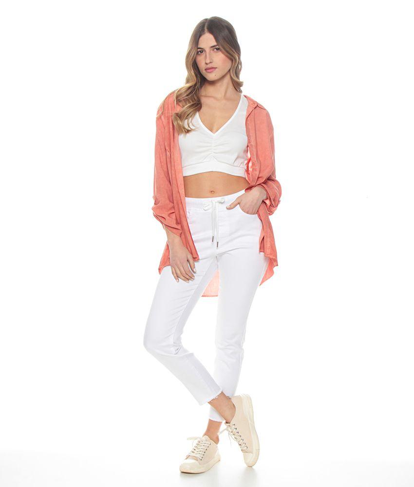 Jeans Slim Pretina Elasticada Con Pabilo Ajustable Basta Sin Terminar-5