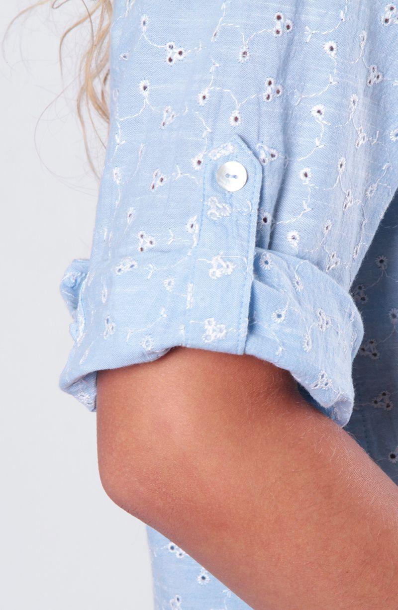 Blusa Manga 3/4 Abotonada En Delantero Con Bolsillo-5