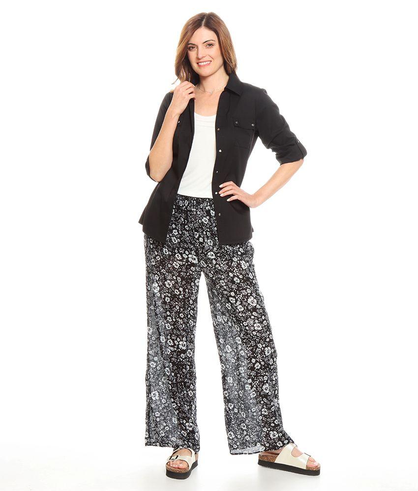 Pantalon Palazzo Estampado Pretina Elasticada-2