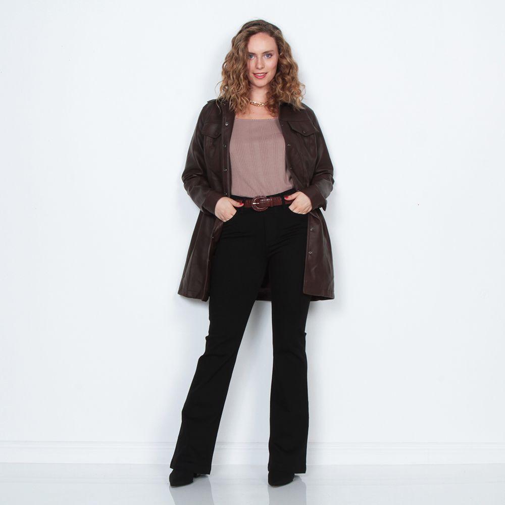 Jeans Flare Tiro Alto Pretina Pretina 1 Boton-9