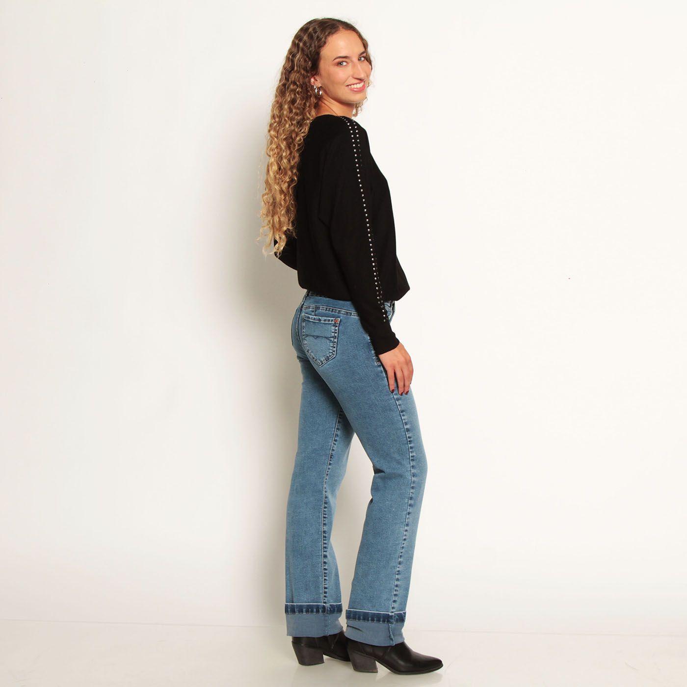 Sweater Manga Larga Escote V Con Aplicacion En Cuello-4