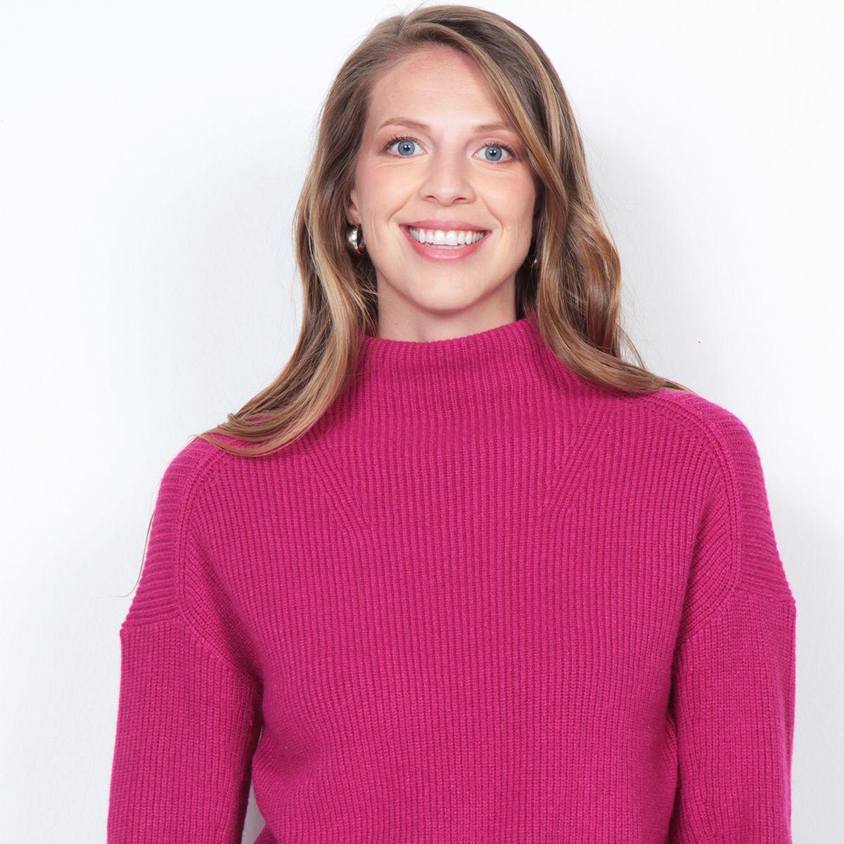 Sweater Manga Larga Solido Con Cuello Alto-1