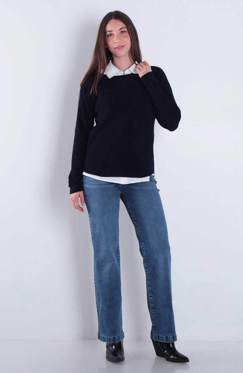 Sweater Manga Larga Escote Bote-2