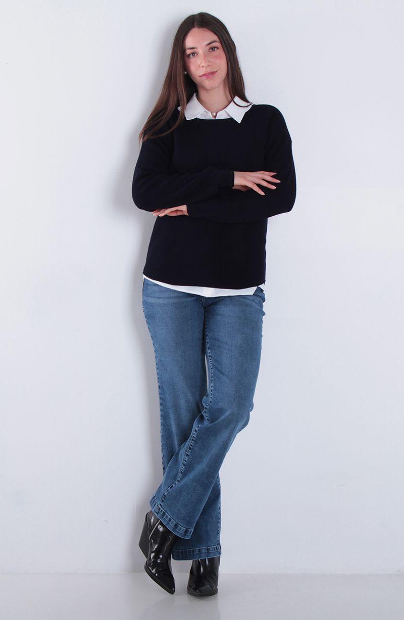 Sweater Manga Larga Escote Bote-3