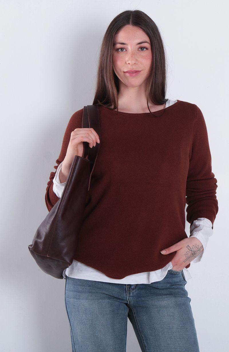 Sweater Manga Larga Escote Bote-0
