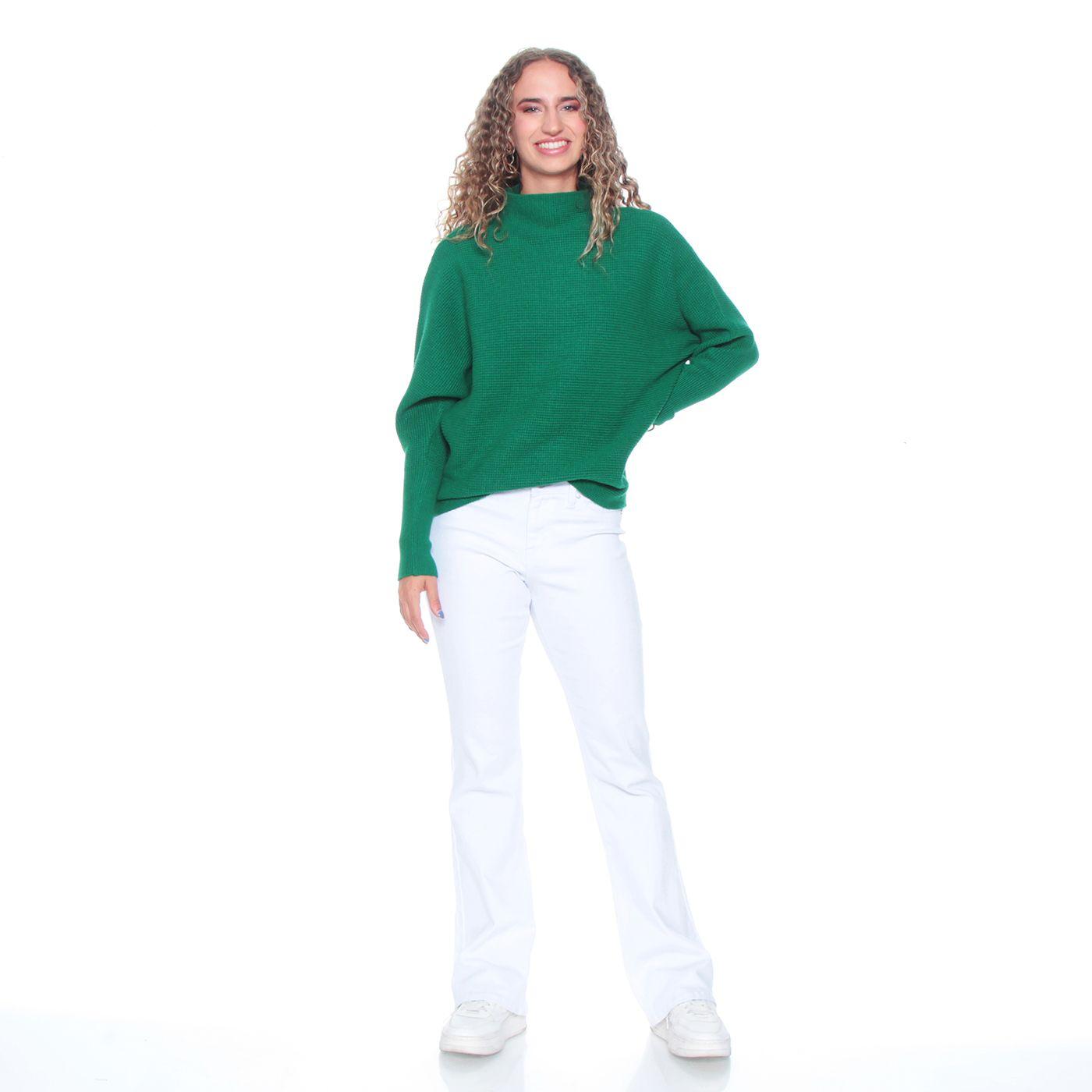 Sweater Cuello Alto Manga Larga Solido-4