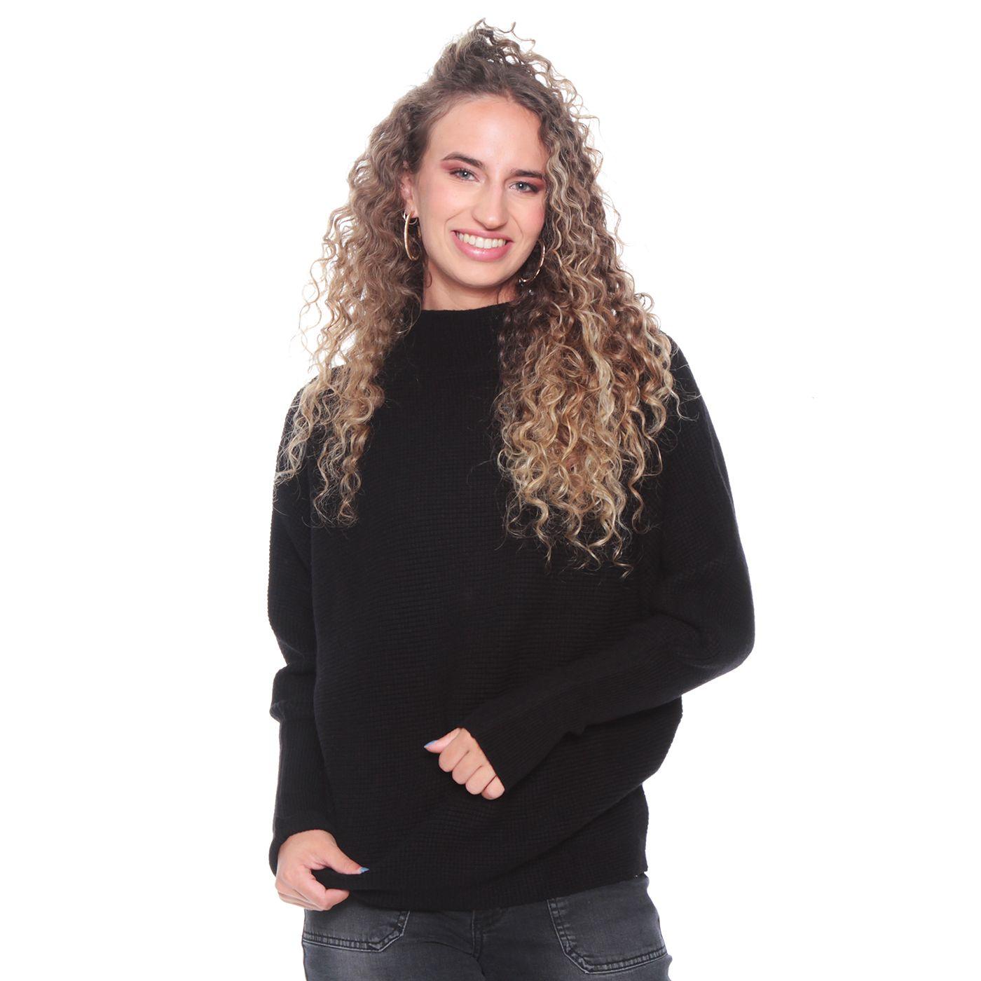 Sweater Cuello Alto Manga Larga Solido-0