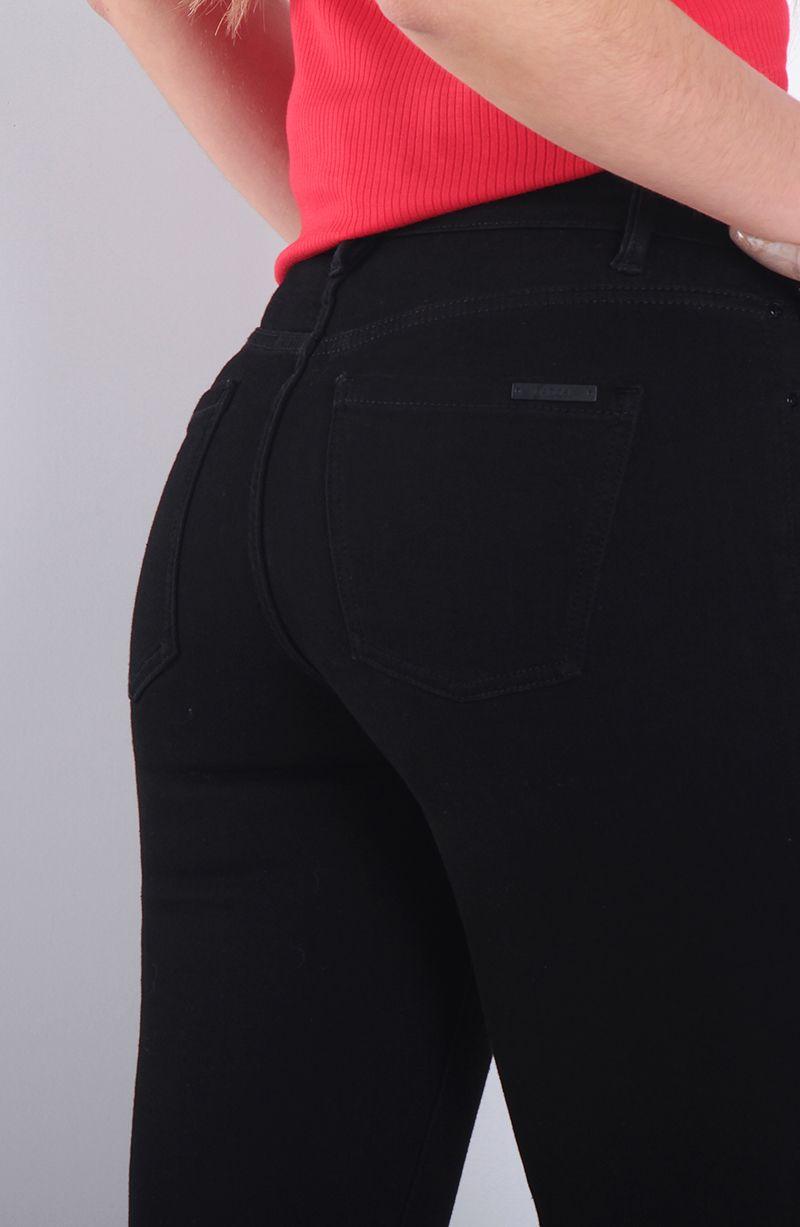 Jeans Recto Tiro Alto Pretina Basica 1 Boton-3