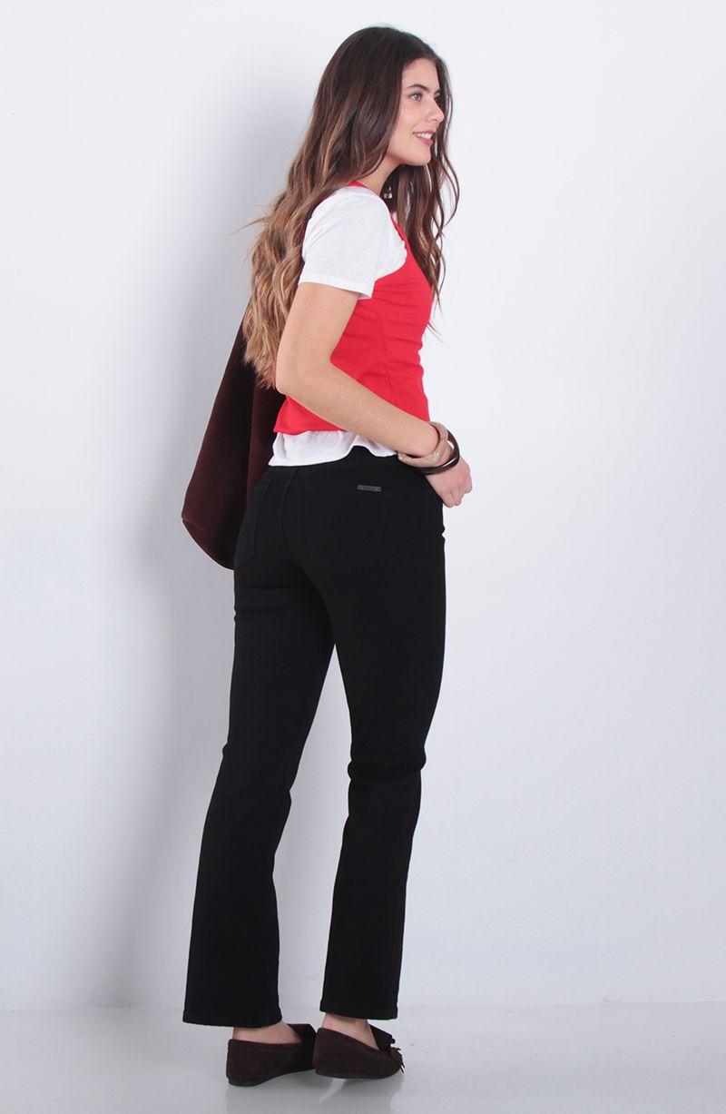 Jeans Recto Tiro Alto Pretina Basica 1 Boton-8
