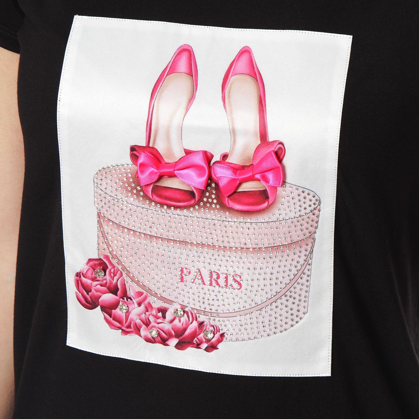 Polera Manga Corta Con   Estampado Escote Redondo-1