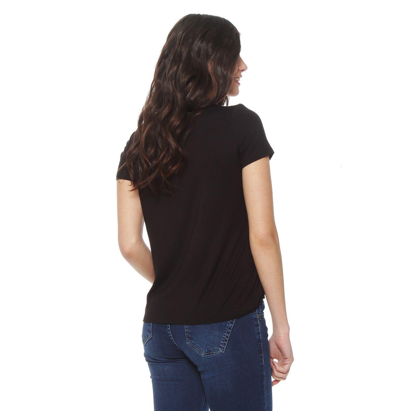 Polera Manga Corta Con   Estampado Escote Redondo-6