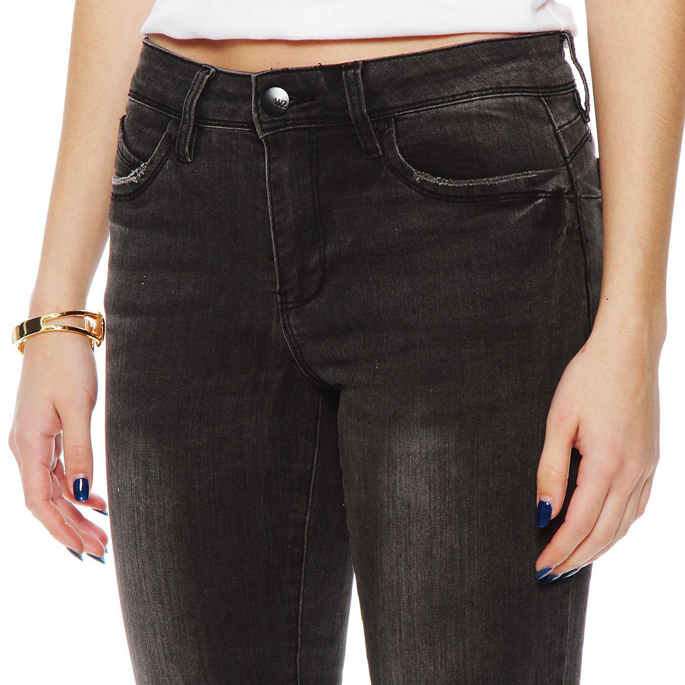 Jeans Recto Tiro Medio Pretina  Basica 1 Boton-1