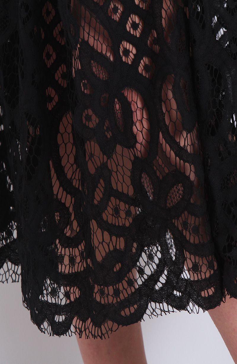 Vestido Encaje Manga Corta Escote Redondo-4