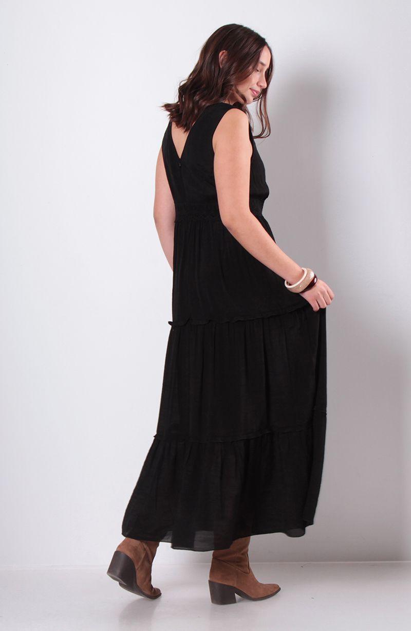 Vestido Sin Manga Con Aplicacion En Escote-5